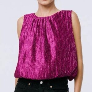 CIEBON Sleeveless Fuchsia Textured Top